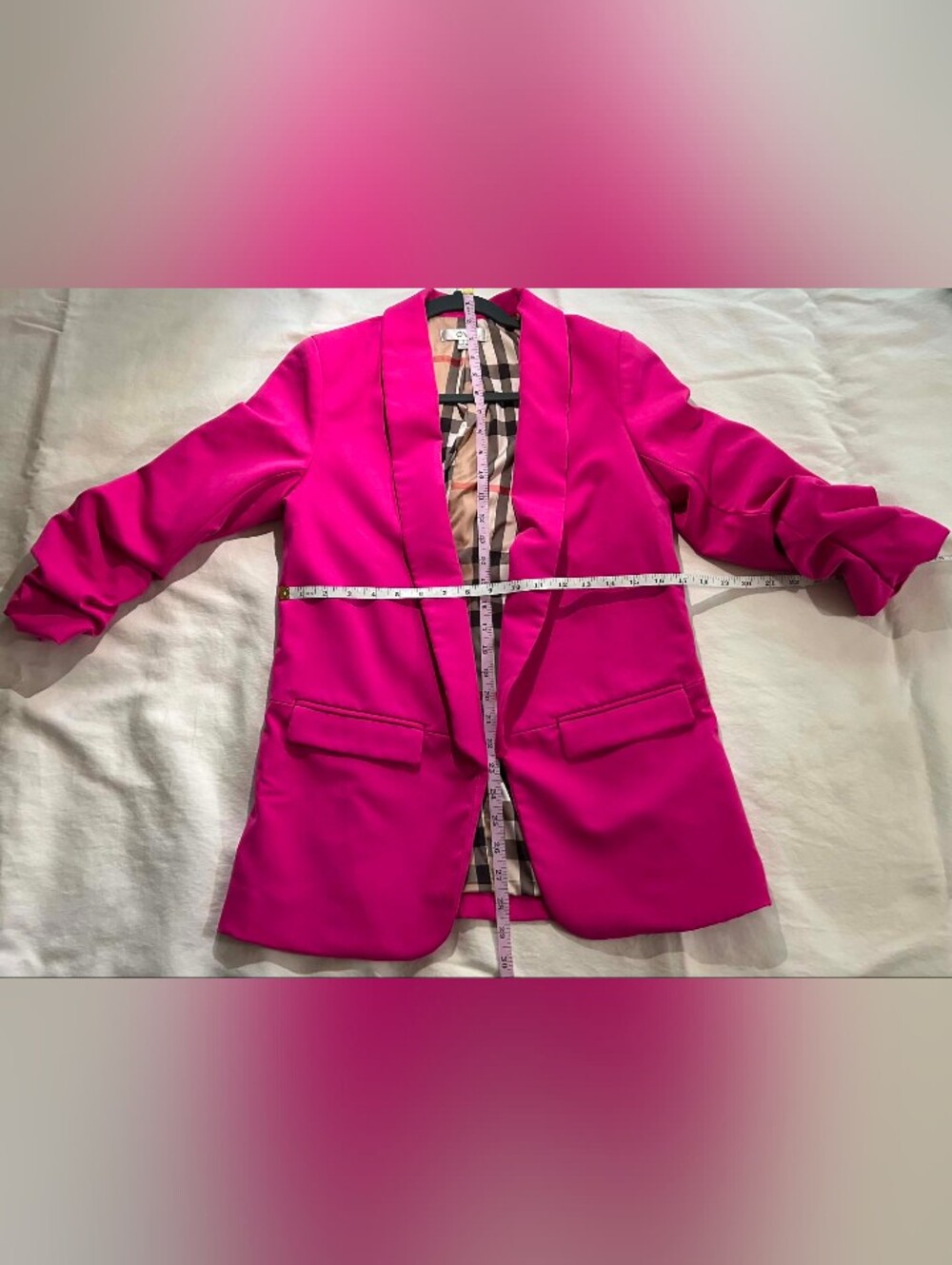 Ovi Vibrant Fuchsia Notch Lapel Blazer